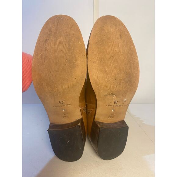 Corso Como Tall Camel Brown Riding Boot Leather Boho Side Zip Boot Size 7 - Picture 7 of 8